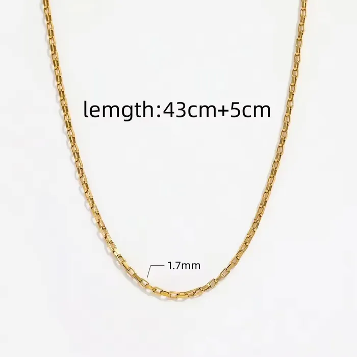 Jewelvers Necklaces 18K GoldFilled Box Chain Necklace Jewelvers Necklaces 18K GoldFilled Box Chain Necklace