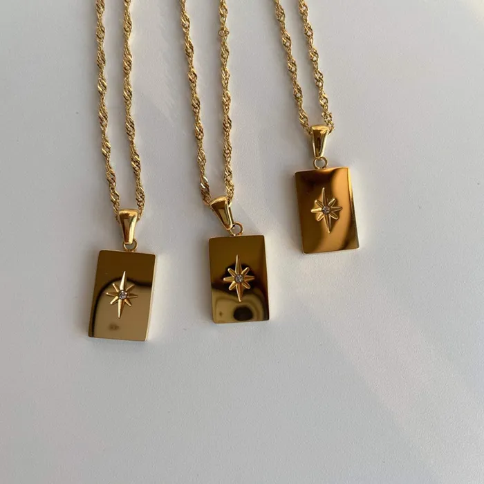 Jewelvers Necklaces 18K GoldFilled North Star Pendant Necklace