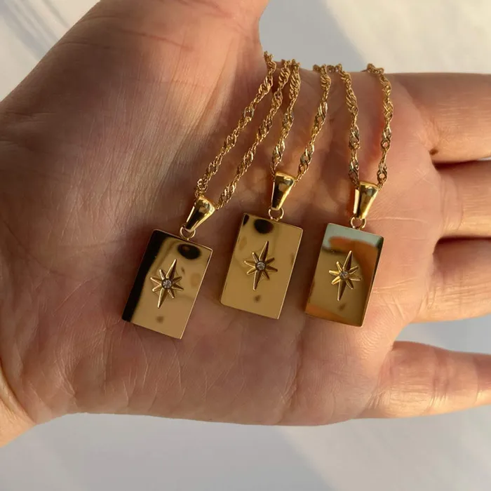 Jewelvers Necklaces 18K GoldFilled North Star Pendant Necklace Jewelvers Necklaces 18K GoldFilled North Star Pendant Necklace