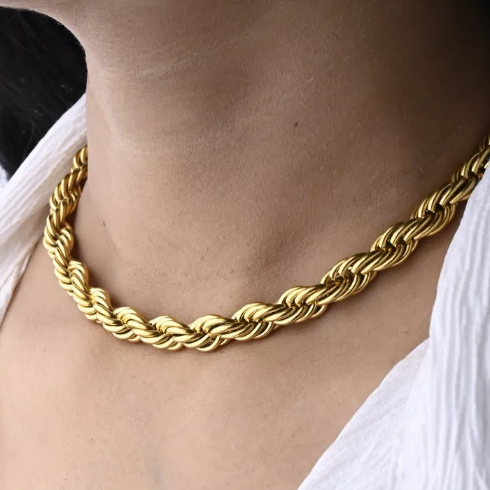 Jewelvers Necklaces 18K GoldFilled Thick Rope Chain Necklace Jewelvers Necklaces 18K GoldFilled Thick Rope Chain Necklace