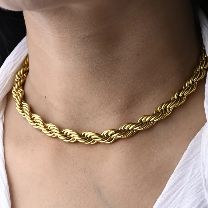 Jewelvers Necklaces 18K GoldFilled Thick Rope Chain Necklace Jewelvers Necklaces 18K GoldFilled Thick Rope Chain Necklace