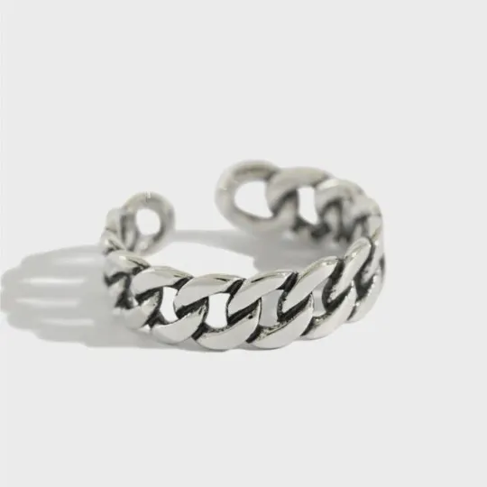 Jewelvers Rings 925 Sterling Silver Chain Ring