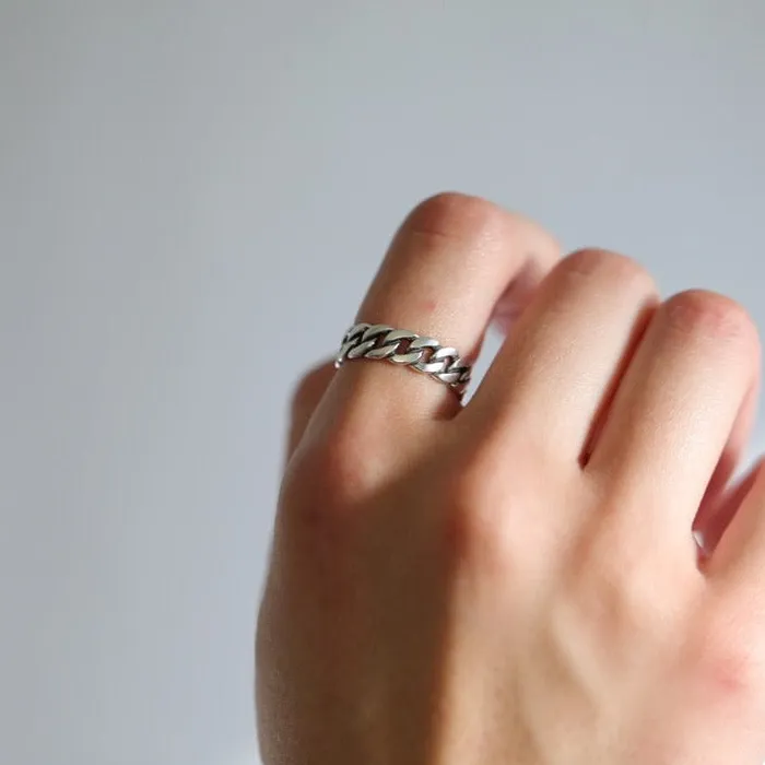 Jewelvers Rings 925 Sterling Silver Chain Ring Jewelvers Rings 925 Sterling Silver Chain Ring