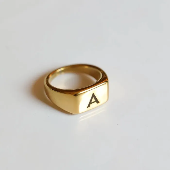 Jewelvers Rings Personalized Engraved Letter Ring