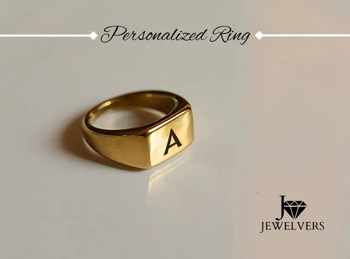 Jewelvers Rings Personalized Engraved Letter Ring Jewelvers Rings Personalized Engraved Letter Ring