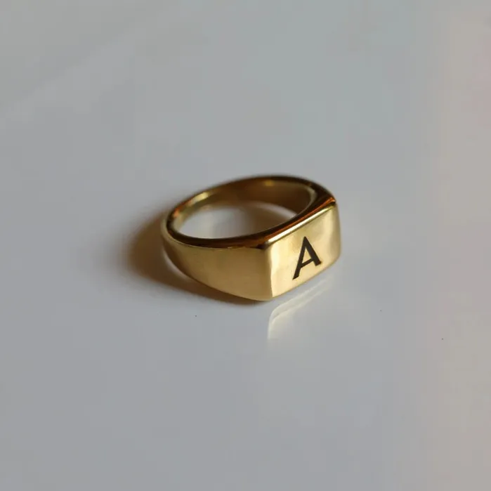 Jewelvers Rings Personalized Engraved Letter Ring Jewelvers Rings Personalized Engraved Letter Ring