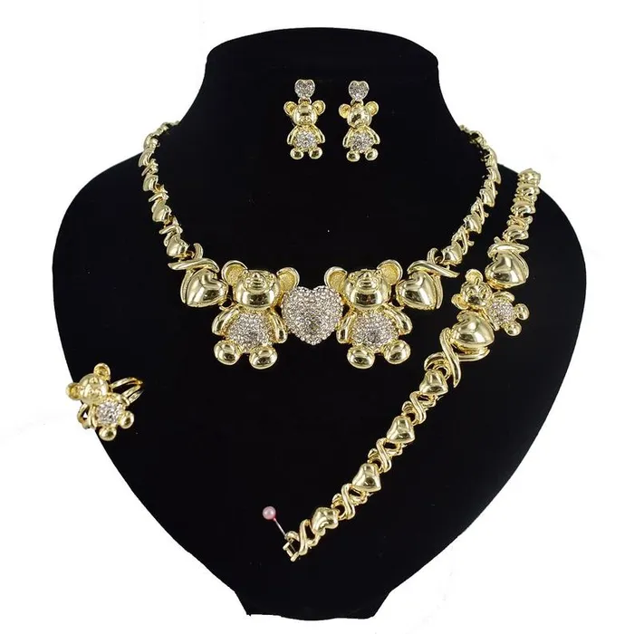 Jewelvers XO Big Teddy Bear Necklace Set Necklaces