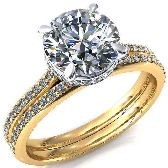 Kiki Round Center Stone 4 Prongs Claw Floating Halo 12 Pinpoint Inverted Cathedral Ring Fire Brilliance Rings Kiki Round Center Stone 4 Prongs Claw Floating Halo 12 Pinpoint Inverted Cathedral Ring Fire Brilliance Rings