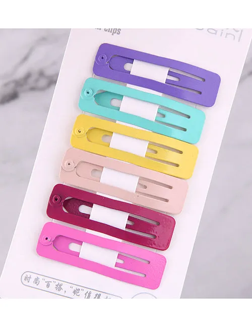 L278 Colorful Rectangle Hair Clips Pack of 6 02 Necklaces