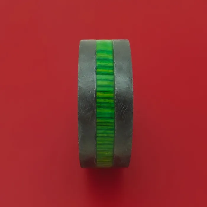 Lashbrook Rings Black Zirconium Ring with Hardwood Inlay and Interior Hardwood Sleeve Custom Made Band Lashbrook Rings Black Zirconium Ring with Hardwood Inlay and Interior Hardwood Sleeve Custom Made Band