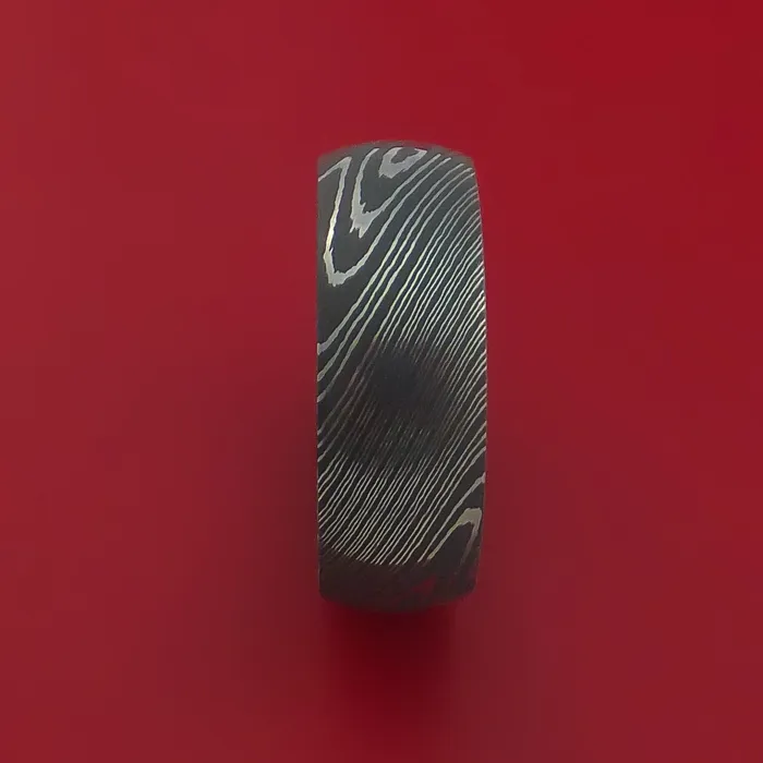 Lashbrook Rings Damascus Steel Ring with Interior Hardwood Sleeve Custom Made Band Lashbrook Rings Damascus Steel Ring with Interior Hardwood Sleeve Custom Made Band