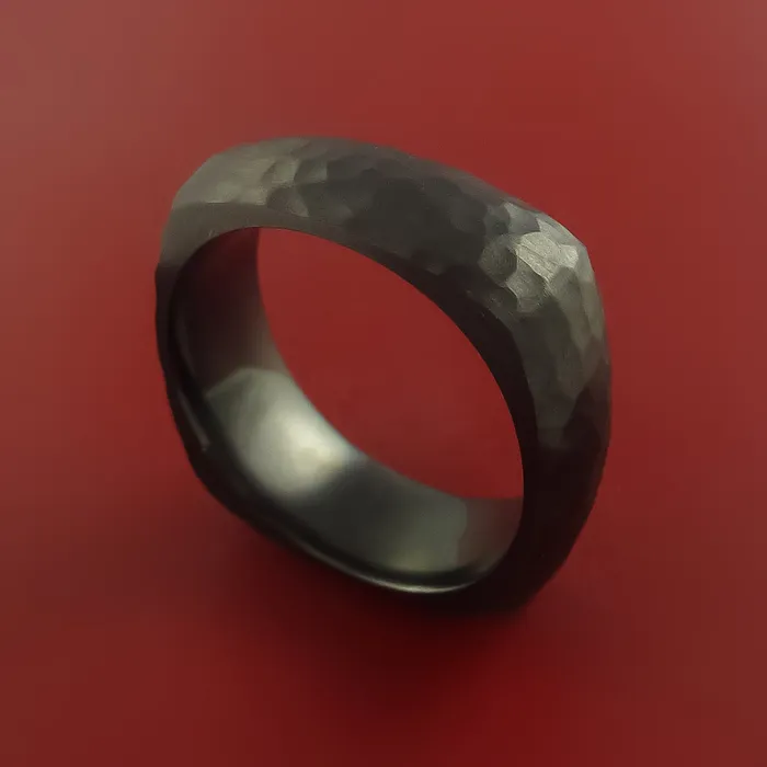 Lashbrook Rings Hammered Black Zirconium Ring Custom Made Band