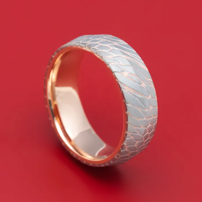 Lashbrook Superconductor Mens Ring with 14K Gold Sleeve Custom Made Band Rings Lashbrook Superconductor Mens Ring with 14K Gold Sleeve Custom Made Band Rings