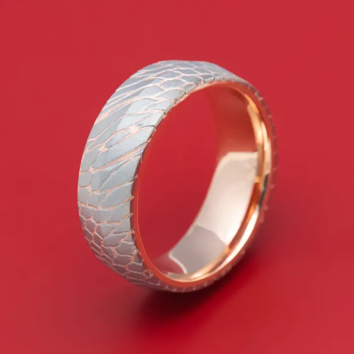 Lashbrook Superconductor Mens Ring with 14K Gold Sleeve Custom Made Band Rings Lashbrook Superconductor Mens Ring with 14K Gold Sleeve Custom Made Band Rings