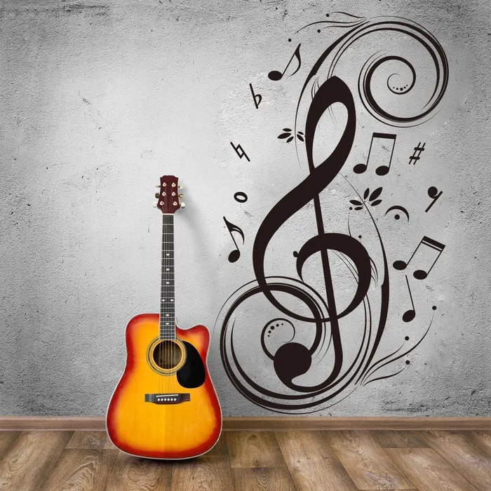 Lovewall decor Store Earrings Big Treble Clef Wall Sticker
