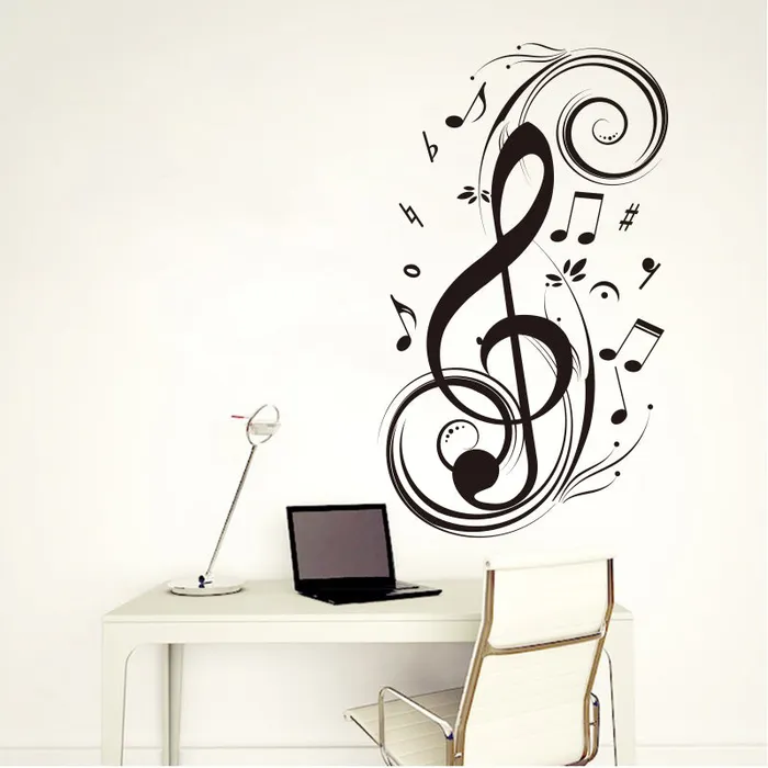 Lovewall decor Store Earrings Big Treble Clef Wall Sticker