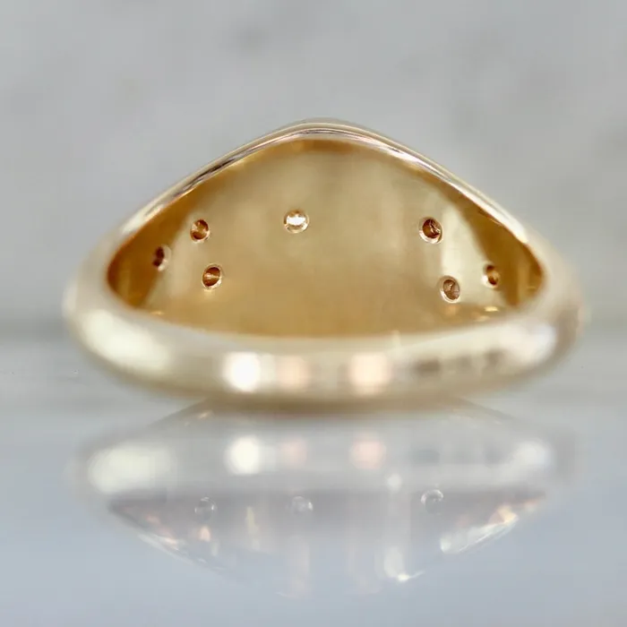 Made By Gem Breakfast Rings Orion Star Engraved Celestial Diamond Signet Ring