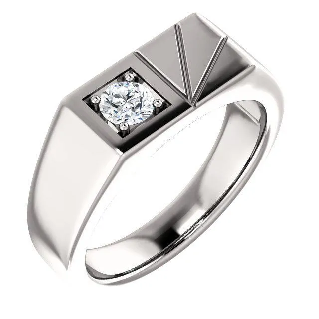 Matthew Round Mens Showcase Signet Ring Fire Brilliance Rings