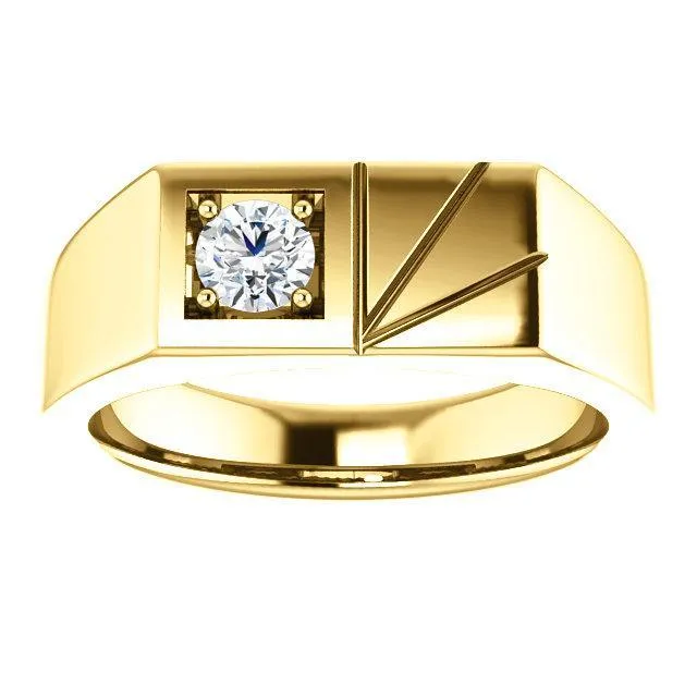 Matthew Round Mens Showcase Signet Ring Fire Brilliance Rings