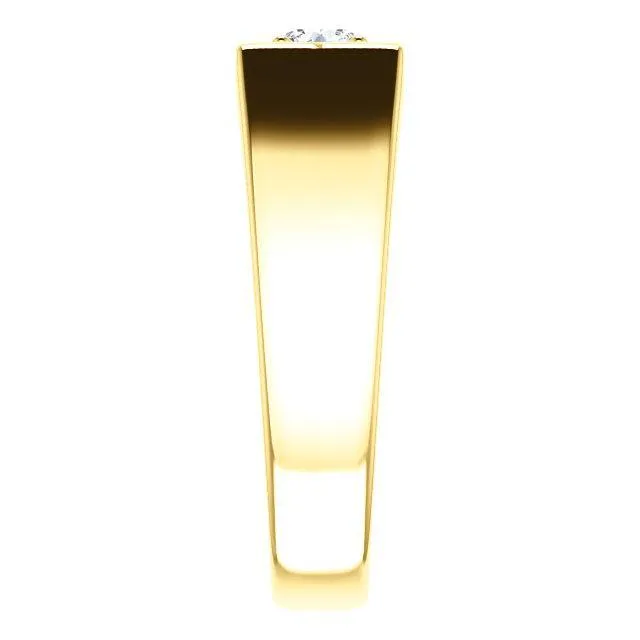 Matthew Round Mens Showcase Signet Ring Fire Brilliance Rings