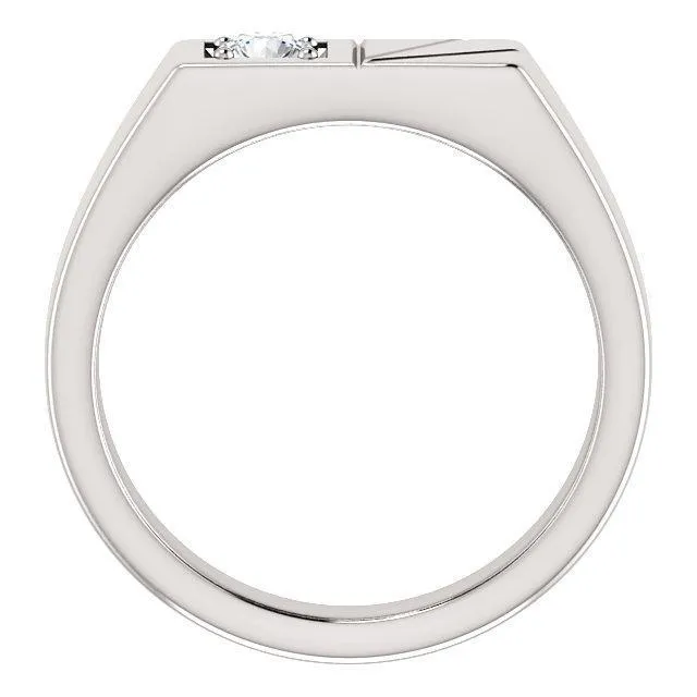 Matthew Round Mens Showcase Signet Ring Fire Brilliance Rings