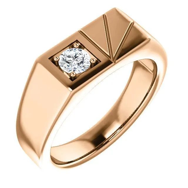 Matthew Round Mens Showcase Signet Ring Fire Brilliance Rings