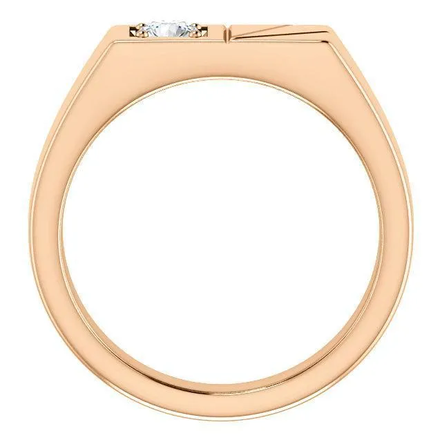 Matthew Round Mens Showcase Signet Ring Fire Brilliance Rings