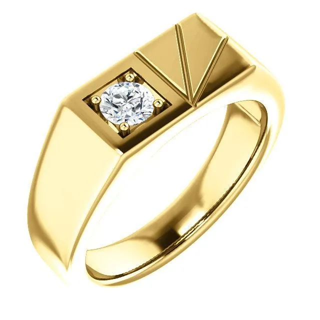 Matthew Round Mens Showcase Signet Ring Fire Brilliance Rings