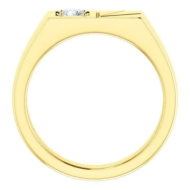 Matthew Round Mens Showcase Signet Ring Fire Brilliance Rings