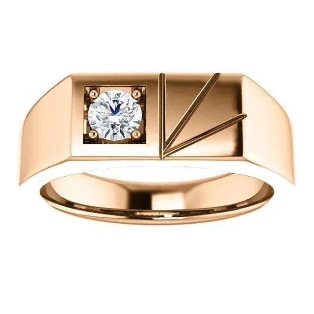 Matthew Round Mens Showcase Signet Ring Fire Brilliance Rings