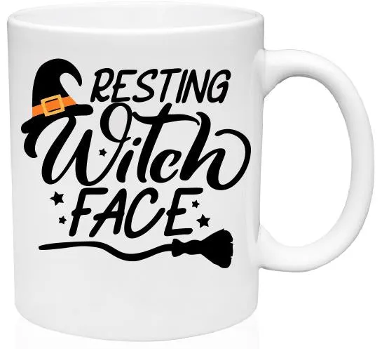 MG37 Resting Witch Face Mug Sand Dollar Sales Earrings