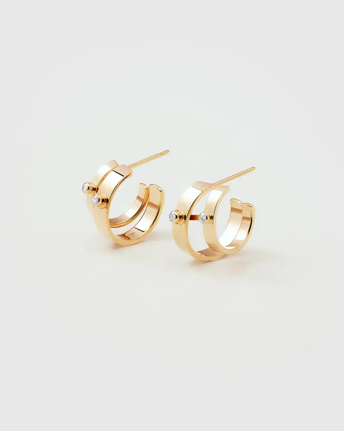 Mood Earrings Monday Morning Mood Double Hoops in Yellow Gold