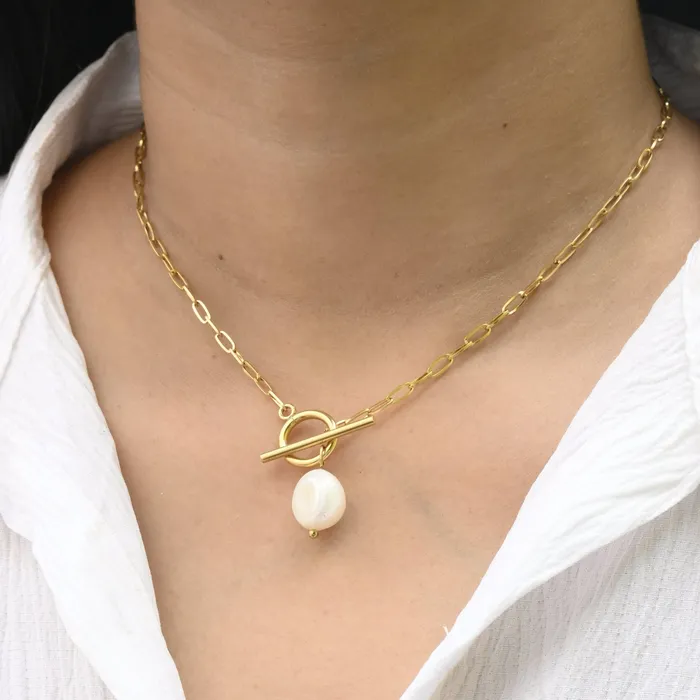 Necklaces 18K GoldFilled OT Pearl Necklace Jewelvers