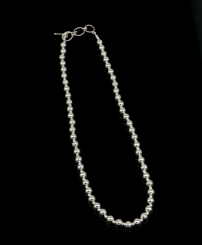 Necklaces 925 sterling silver fabulous plain shiny beaded necklace modern trendy stylish fancy wedding brides jewelry best choker necklace nec137 TRIBAL ORNAMENTS
