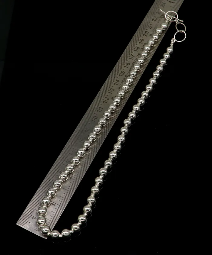 Necklaces 925 sterling silver fabulous plain shiny beaded necklace modern trendy stylish fancy wedding brides jewelry best choker necklace nec137 TRIBAL ORNAMENTS