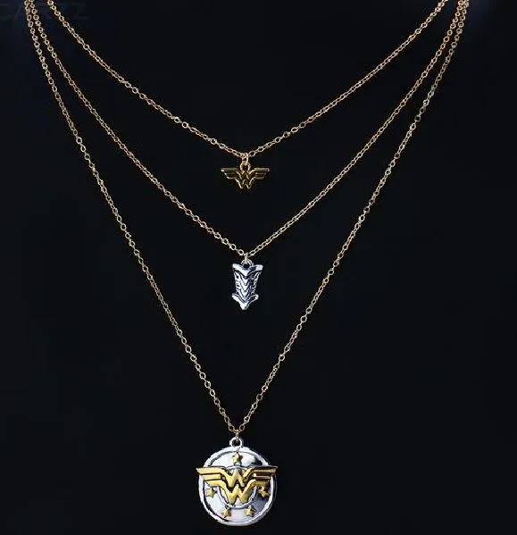 Necklaces alice AZ31 Gold Layered W Necklace with FREE EARRINGS