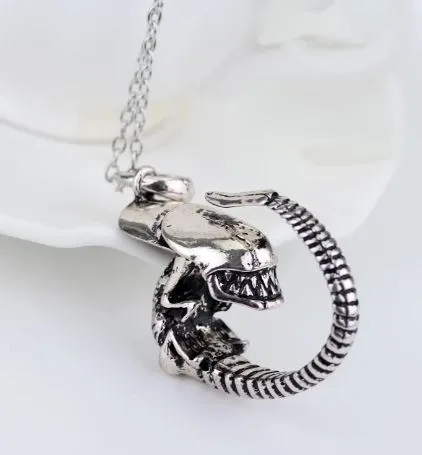 Necklaces alice N1230 Silver Alien Necklace with FREE EARRINGS
