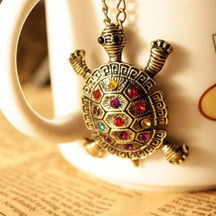 Necklaces Alice N1844 Bronze Rhinestone Turtle Necklace with FREE Earrings