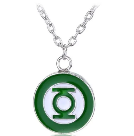 Necklaces AZ1037 Silver Green Lantern Necklace alice