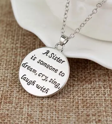 Necklaces AZ927 Silver A Sister is Someone to Dream Cry Sing Laugh With Necklace with Free Earrings alice Necklaces AZ927 Silver A Sister is Someone to Dream Cry Sing Laugh With Necklace with Free Earrings alice