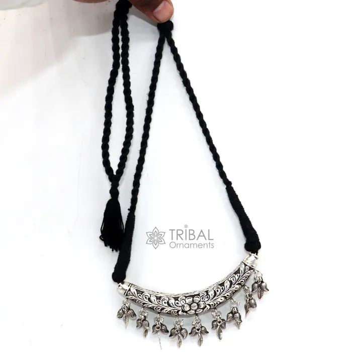 Necklaces Indian traditional cultural style trendy 925 sterling silver customized kandrai work charm necklace hasali choker tribal jewelry set586 TRIBAL ORNAMENTS Necklaces Indian traditional cultural style trendy 925 sterling silver customized kandrai work charm necklace hasali choker tribal jewelry set586 TRIBAL ORNAMENTS