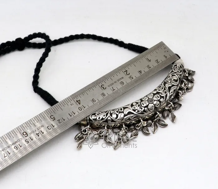 Necklaces Indian traditional cultural style trendy 925 sterling silver customized kandrai work charm necklace hasali choker tribal jewelry set586 TRIBAL ORNAMENTS Necklaces Indian traditional cultural style trendy 925 sterling silver customized kandrai work charm necklace hasali choker tribal jewelry set586 TRIBAL ORNAMENTS