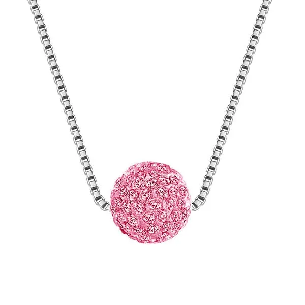 Necklaces N1199 Silver Light Pink Rhinestone Covered Ball Necklace with FREE Earrings 01 Necklaces N1199 Silver Light Pink Rhinestone Covered Ball Necklace with FREE Earrings 01