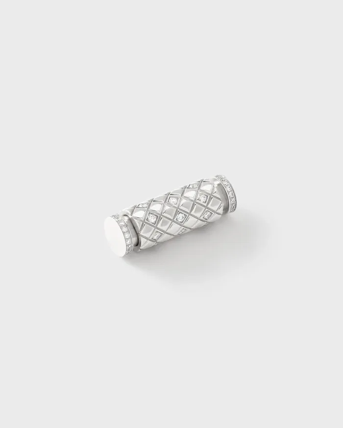 Necklaces Nouvel Heritage SemiPaved Latch Pendant in White Gold