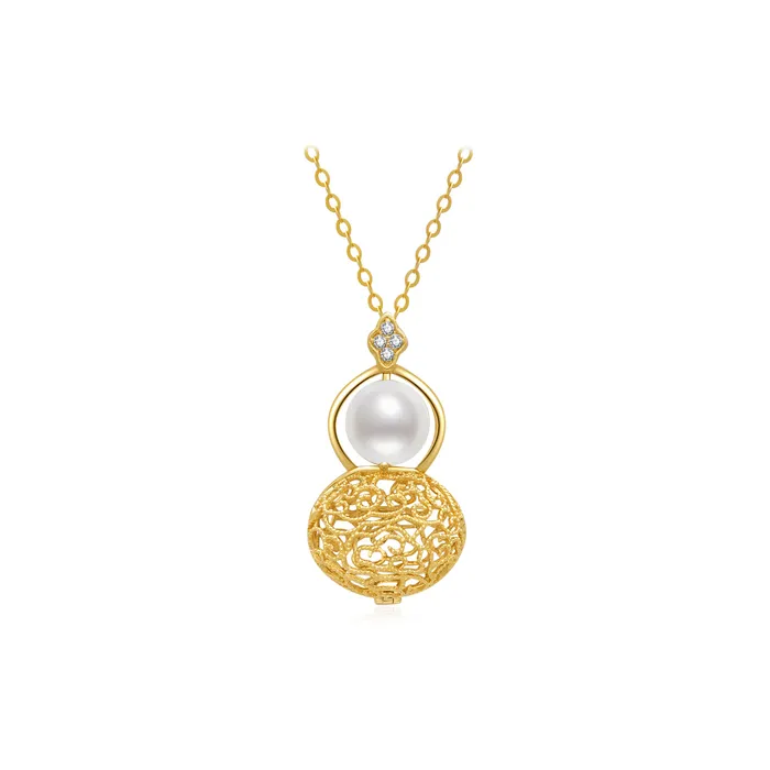 Necklaces Pearly Lustre 18k Solid Gold Freshwater Pearl Necklace KN00147