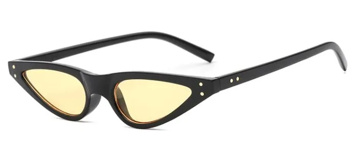 Necklaces POLLY S385 Black Frame Copper Lens Cat Eye Sunglasses