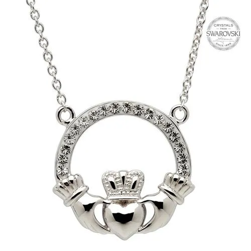 Necklaces Shanore Claddagh Necklace Encrusted With Crystals