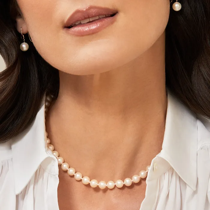 Necklaces spt 7075mm White Freshwater Pearl Necklace AAAA Quality
