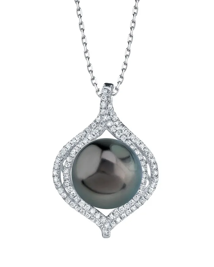 Necklaces spt Tahitian South Sea Pearl Diamond Clara Pendant