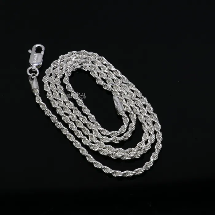 Necklaces TRIBAL ORNAMENTS 1824 Heavy 15mm Rope chain 925 sterling silver handmade rope chain necklace chain plain bright silver trendy style UNISEX chain ch590 Necklaces TRIBAL ORNAMENTS 1824 Heavy 15mm Rope chain 925 sterling silver handmade rope chain necklace chain plain bright silver trendy style UNISEX chain ch590
